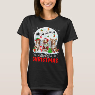 T-shirt Joyeux Noël Trois Père Noël Reindeer Australian Sh