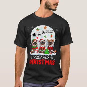 T-shirt Joyeux Noël Trois Santa Elf Renne Siamois C