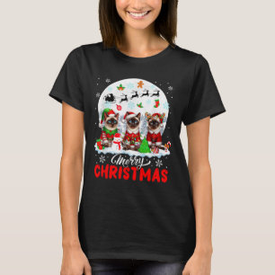 T-shirt Joyeux Noël Trois Santa Elfe Renne Siamois C