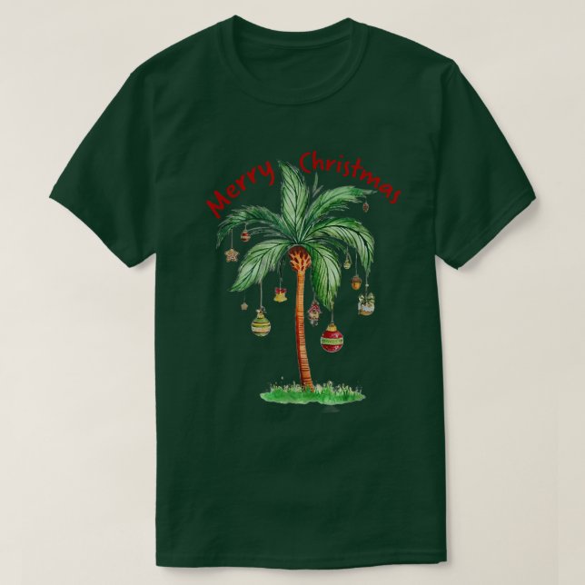 T-shirt Joyeux Noël Tropical Sur La Plage Fu (Design devant)