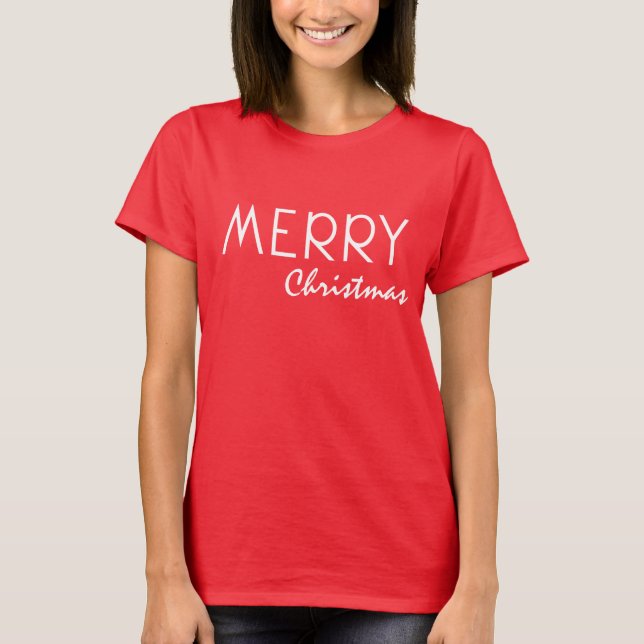 T-SHIRT JOYEUX NOËL TYPOGRAPHIE BLANCHE (Devant)