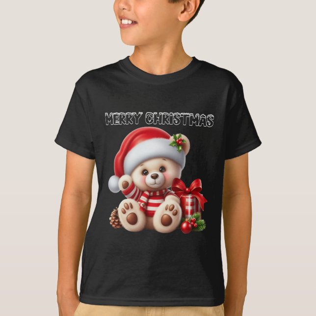 T-shirt Joyeux Noël un petit ours (Devant)