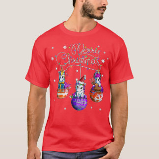 T-shirt Joyeux Noël Unicorne Bauble Motif Noël Par