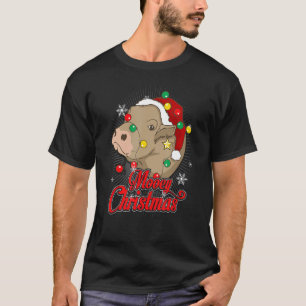 T-shirt Joyeux Noël Vache Chapeau Père Noël Noël dégueu