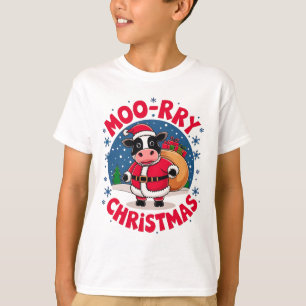 T-shirt Joyeux Noël Vache Drôle Santa Noël
