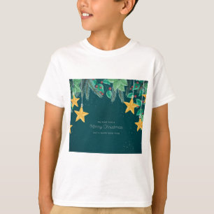 T-shirt Joyeux Noël vert et une bonne bannière du Nouvel A