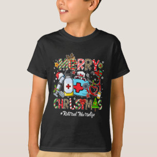 T-shirt Joyeux Noël Vie d'infirmière retraitée Hommes Femm