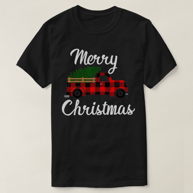 T-shirt Joyeux Noël Vintage Camion de ferme (Design devant)