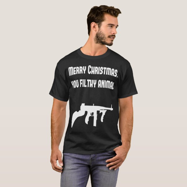 T-shirt Joyeux Noël vous animal dégoûtant (Devant entier)