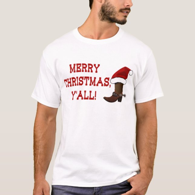 T-shirt Joyeux Noël vous - botte de Père Noël (dos de (Devant)