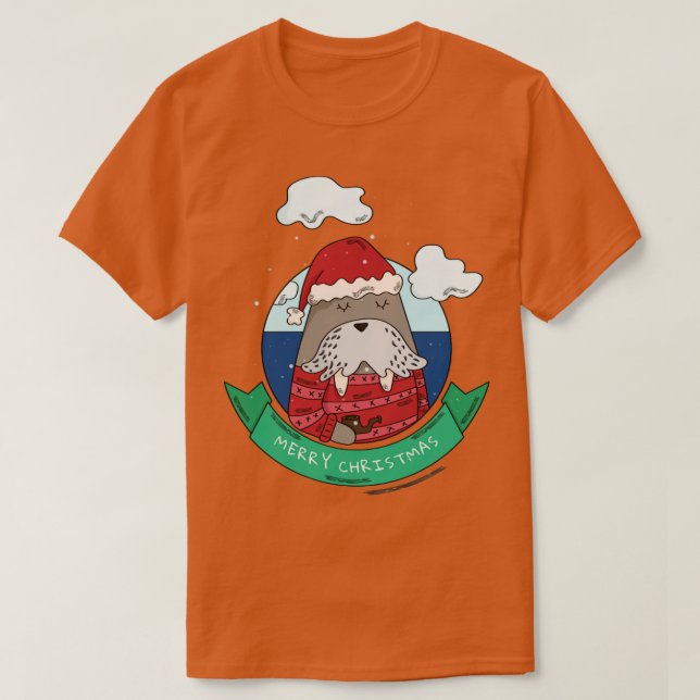 T-shirt Joyeux Noël Walrus (Design devant)