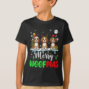 T-shirt Joyeux Noël Wohof Three Père Noël Reindeer Elf Bea