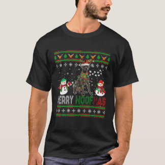 T-shirt Joyeux Noël Woof Père Noël Reindeer Great Dane Sno