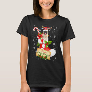 T-shirt Joyeux Noël Xmas Lumières Santa Renne Pug En