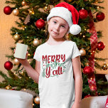 T-shirt Joyeux Noël Y’all Faux Parties scintillant Script<br><div class="desc">Joyeux Noël Y’all Faux Parties scintillant Script Holiday.</div>