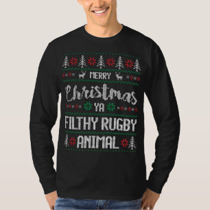 T-shirt Joyeux Noël Ya Filthy Rugby Animal