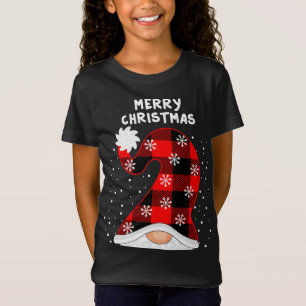 T-Shirt Joyeux Noël Y'all avec des Gnomes Plaid À damiers
