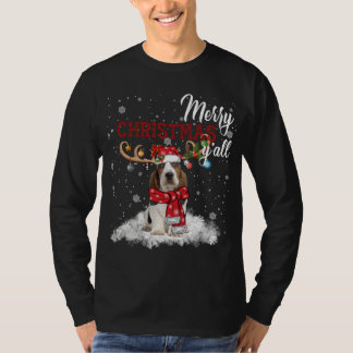 T-shirt Joyeux Noël Y'all Basset Hound Noël Ornam