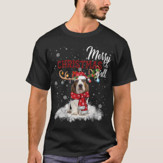 T-shirt Joyeux Noël Y'all Basset Hound Noël Ornam