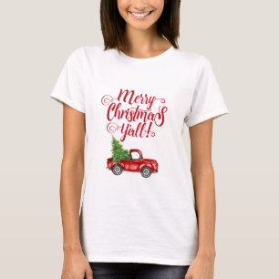 T-shirt Joyeux Noël Y'all Camion Vintage Noël RW