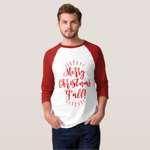 T-shirt Joyeux Noël Y'all Cute Typographie Unisex