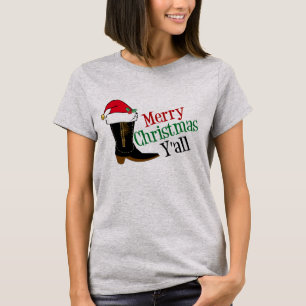 T-shirt Joyeux Noël Yall de cowboy