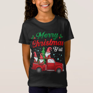 T-Shirt Joyeux Noël Y'all Gnomes Camion Rouge cadeau Noël