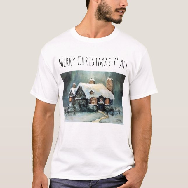 T-shirt Joyeux Noël Y'All merveilleuse nuit d'hiver (Devant)