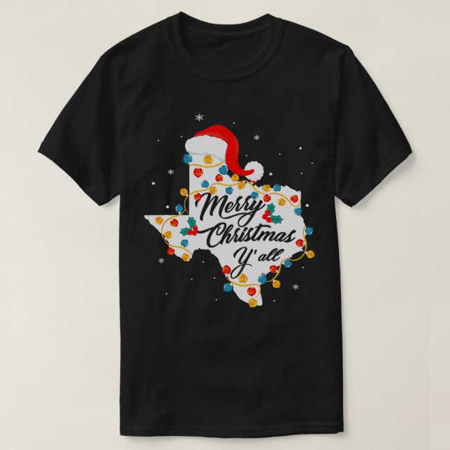 T-shirt Joyeux Noël YAll Texas State Texan Holiday Men (Design devant)