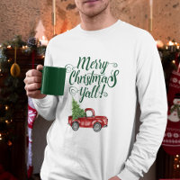 Joyeux Noël Y'all Vintage Camion blanc vert