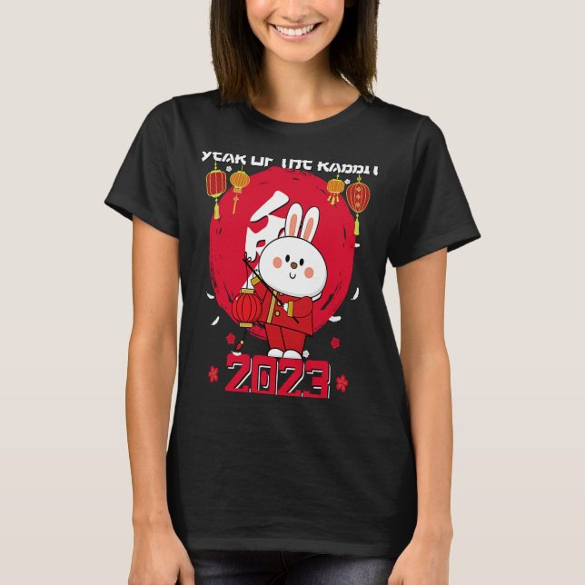 T-shirt Joyeux Nouvel An Chinois 2023 Année Du Lapin Lun (Devant)