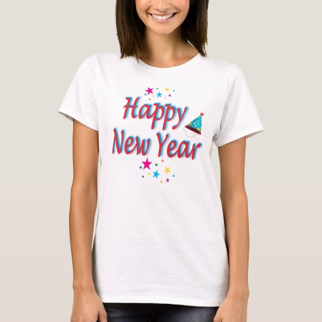 T-shirt Joyeux Nouvel An Festive Saison Fab Budget (Devant)