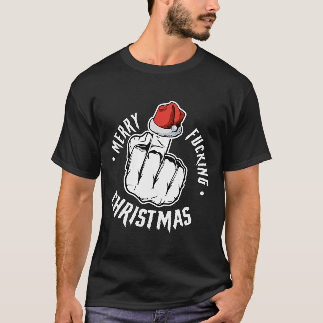 T-shirt Joyeux Nouvel An Noël Hommes Inappropriés Adulte (Devant)