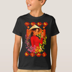 T-shirt Joyeux Nouvel An Tet Binh Ngo 2026 Fille Vietnamie