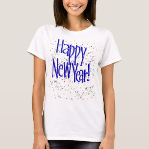 T-shirt Joyeux Nouvel An Texte Bleu