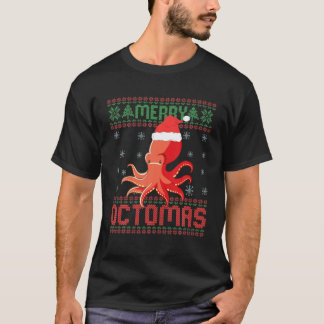 T-shirt Joyeux Octomas drôle Octopus laide de Noël