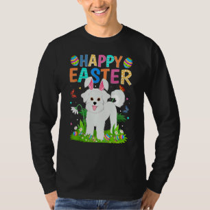T-shirt Joyeux oeuf de lapin de Pâques Bichon Frise Chien