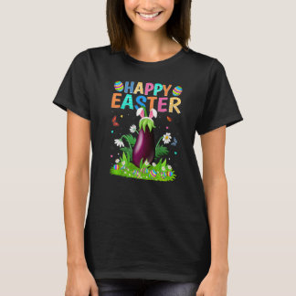 T-shirt Joyeux oeuf de lapin de Pâques Drôle aubergine de