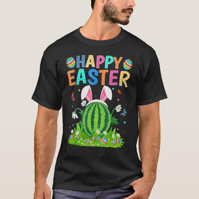 T-shirt Joyeux oeuf de lapin de Pâques Funny Watermelon So (Devant)
