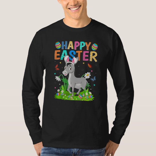 T-shirt Joyeux oeuf lapin de Pâques Funny Mule dimanche de (Devant)