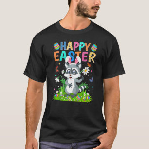T-shirt Joyeux oeuf lapin de Pâques Funny Raccoon de Pâque
