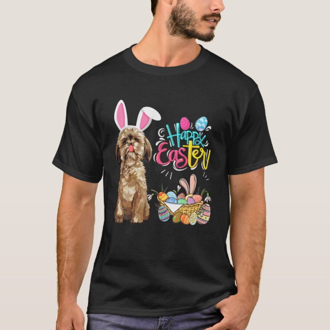 T-shirt Joyeux oeufs de Pâques Bunny Chien Shihtzu Garçons (Devant)
