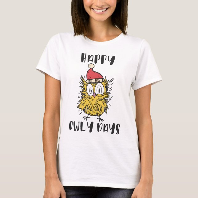 T-shirt Joyeux Owly Days Funny Père Noël Owl (Devant)