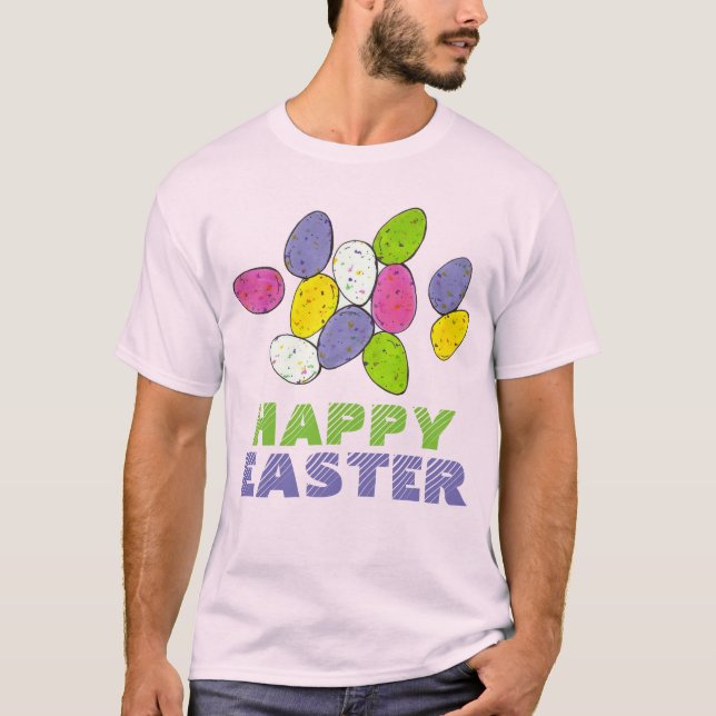 T-shirt Joyeux Panier de Pâques Lait Malté Oeufs-Bonbons (Devant)