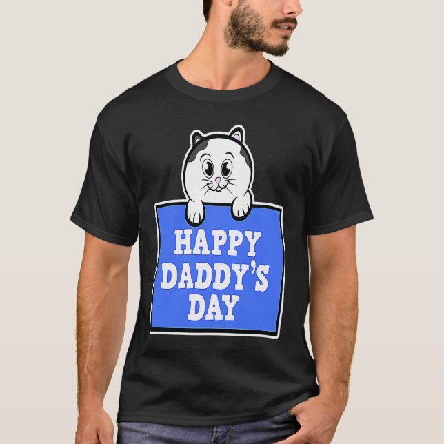 T-shirt Joyeux Papa Fête des Pères Chat (Devant)
