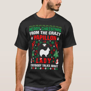 T-shirt Joyeux Papillon de Noël Lady Douille moche