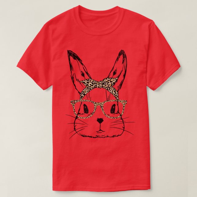 T-shirt Joyeux Pâques 2022 Dy Cute Bunny Face & Leopard Pr (Design devant)