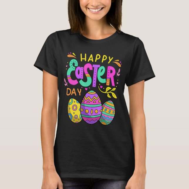 T-shirt Joyeux Pâques avec oeufs Pâques (Devant)