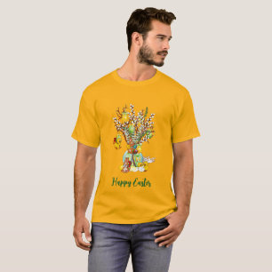 T-shirt Joyeux Pâques Busy Tree Suspendu lapin oeuf de pou
