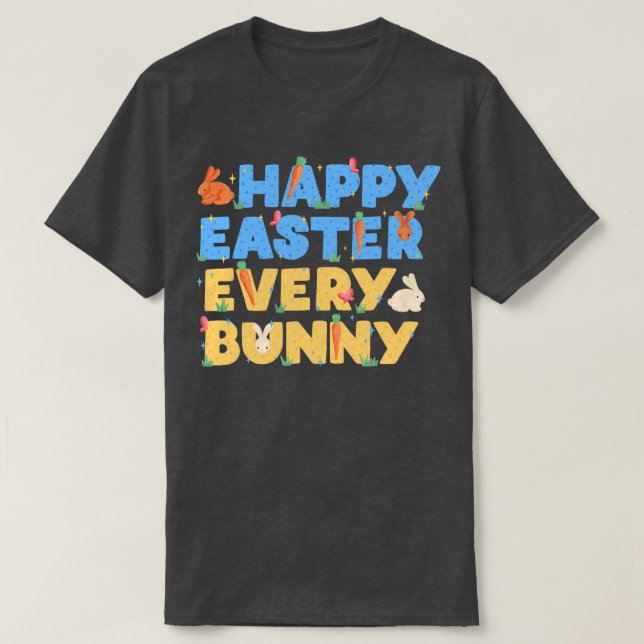 T-shirt Joyeux pâques chaque lapin (Design devant)